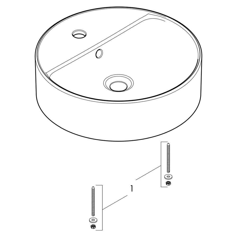 hansgrohe Xuniva S Aufsatzwaschtisch 450x450mm mit Hahnloch und Überlauf, Weiß... HANSGROHE-60169450 4059625475720 (Abb. 5)