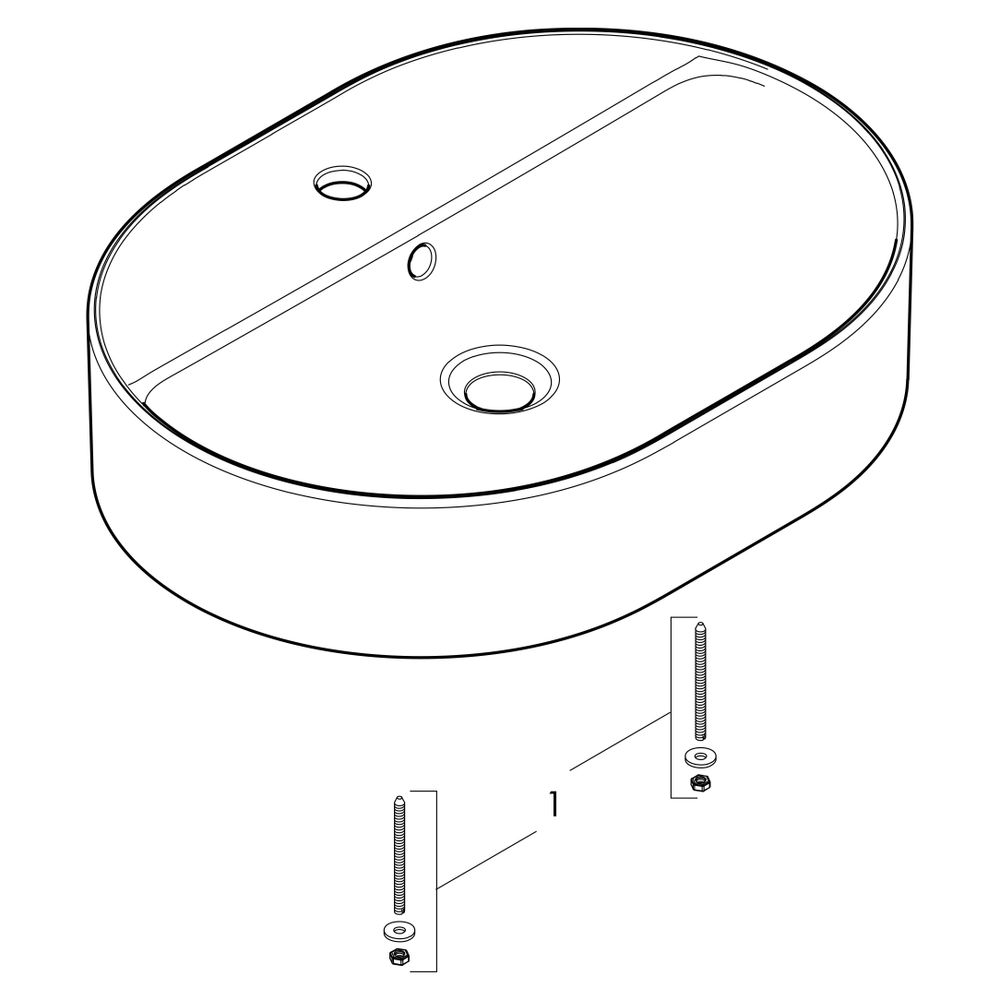 hansgrohe Xuniva U Aufsatzwaschtisch 600x450mm mit Hahnloch und Überlauf, Weiß... HANSGROHE-60171450 4059625475805 (Abb. 4)