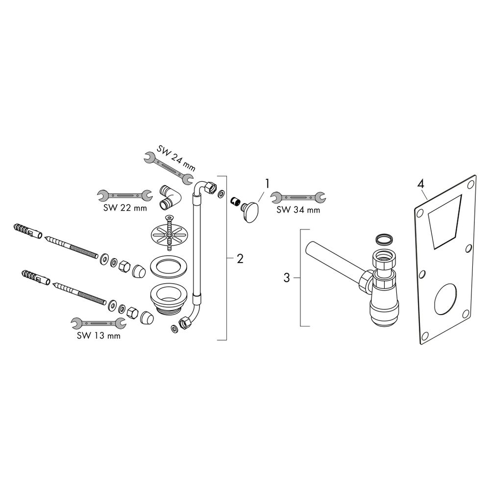 Hansgrohe EluPura Original Q Urinal 600x300mm, Zulauf von hinten, Ablauf nach unten... HANSGROHE-62010450 4059625478127 (Abb. 4)