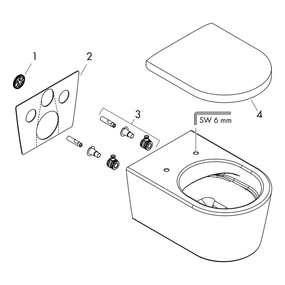 hansgrohe EluPura S Wand WC Set 540 AquaFall Flush, HygieneEffect mit WC-Sitz mit S... HANSGROHE-62021450 4059625479599 (Abb. 2)