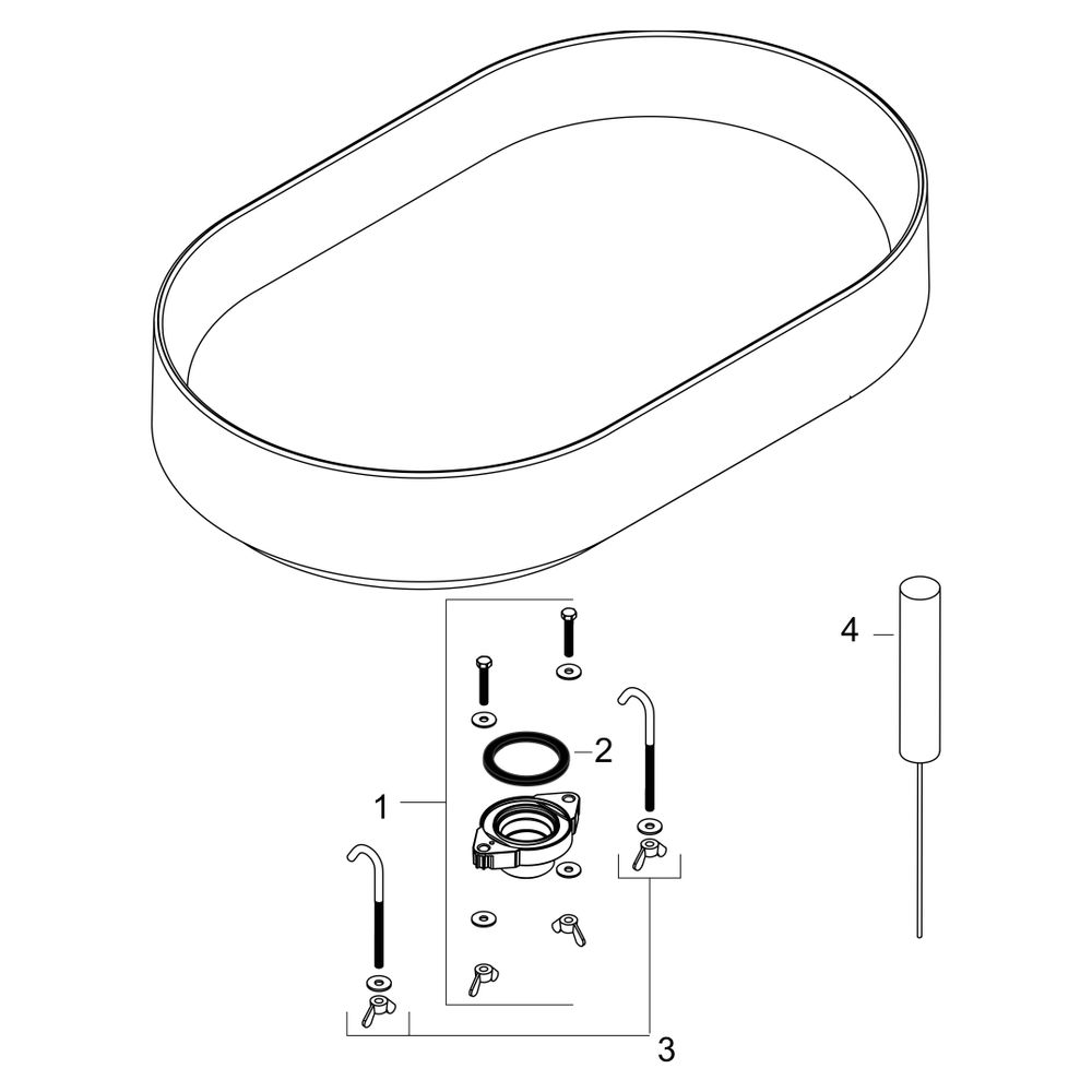 Hansgrohe Aufsatzwaschtisch Xuniva Evo U, 650x400x120mm, SmartClean, HygieneEffect,... HANSGROHE-63009450 4059625591154 (Abb. 4)