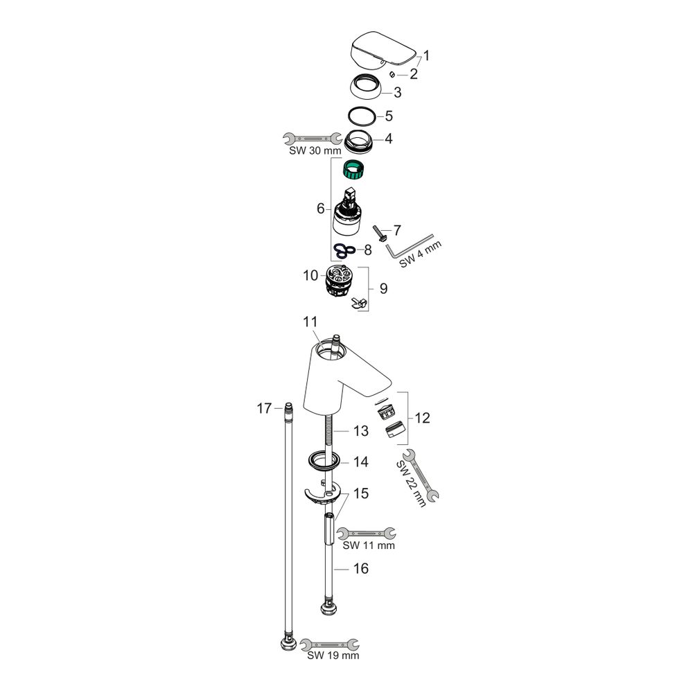 hansgrohe Logis Einhebel-Waschtischmischer 70mm 5l/min Chrom ohne Garnitur... HANSGROHE-71071000 4011097738703 (Abb. 2)