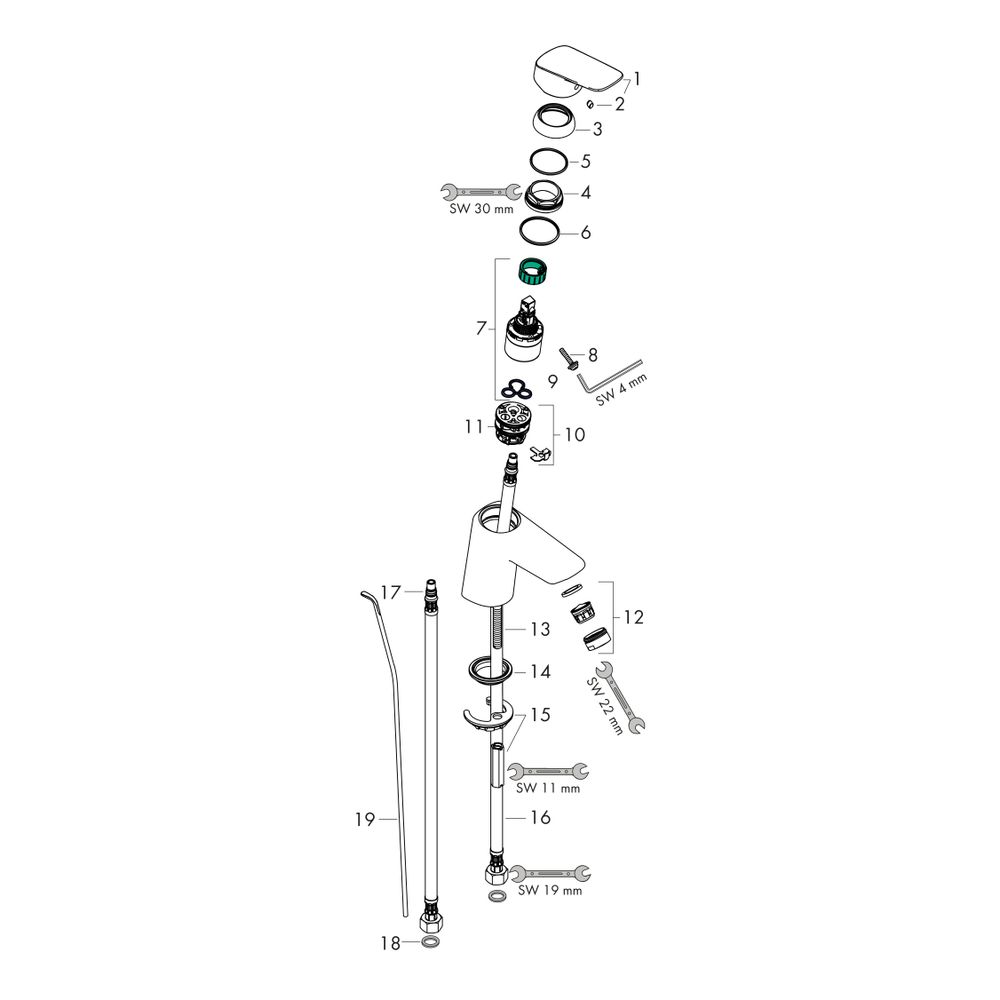 hansgrohe Logis Einhebel-Waschtischmischer 70mm 5l/min CoolStart Chrom mit Zugstang... HANSGROHE-71072000 4011097738697 (Abb. 2)