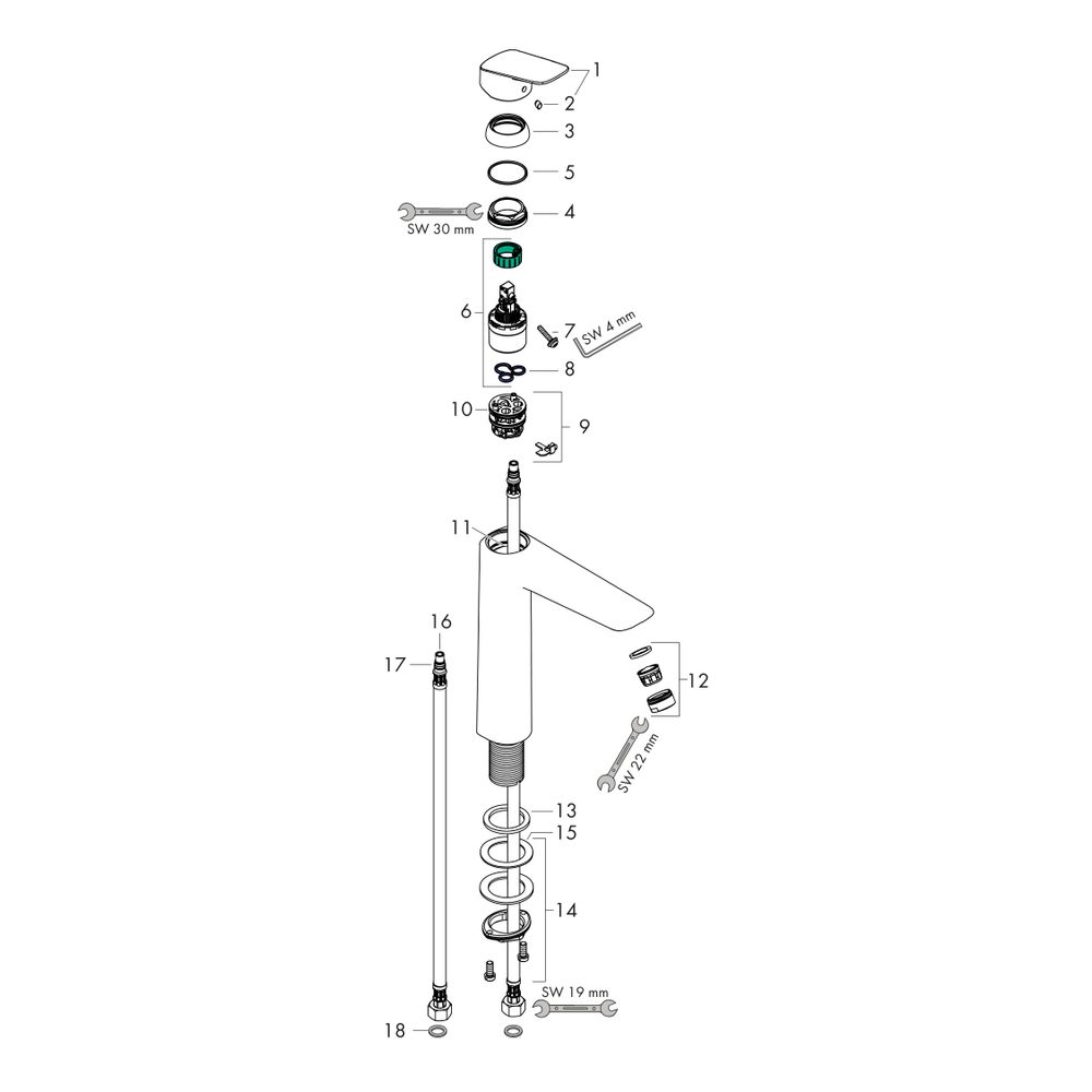 hansgrohe Logis Einhebel-Waschtischmischer 190mm 5l/min Chrom ohne Garnitur... HANSGROHE-71091000 4011097738611 (Abb. 2)