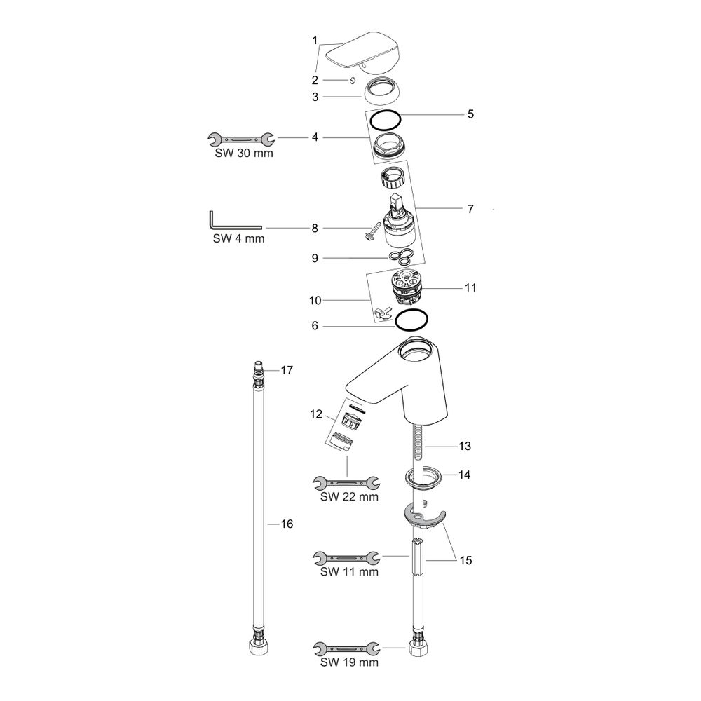 hansgrohe Logis Einhebel-Waschtischmischer 100mm 5l/min CoolStart Chrom ohne Garnit... HANSGROHE-71103000 4011097738550 (Abb. 3)