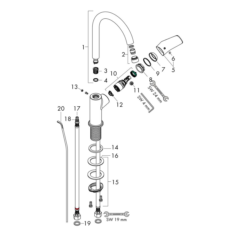 hansgrohe Logis Einhebel-Waschtischmischer 210mm 5l/min Mattschwarz mit Schwenkausl... HANSGROHE-71130670 4059625462034 (Abb. 3)