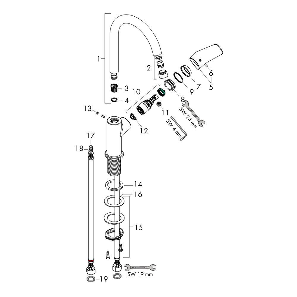 hansgrohe Logis Einhebel-Waschtischmischer 210mm 5l/min Chrom mit Schwenkauslauf oh... HANSGROHE-71131000 4011097738475 (Abb. 2)