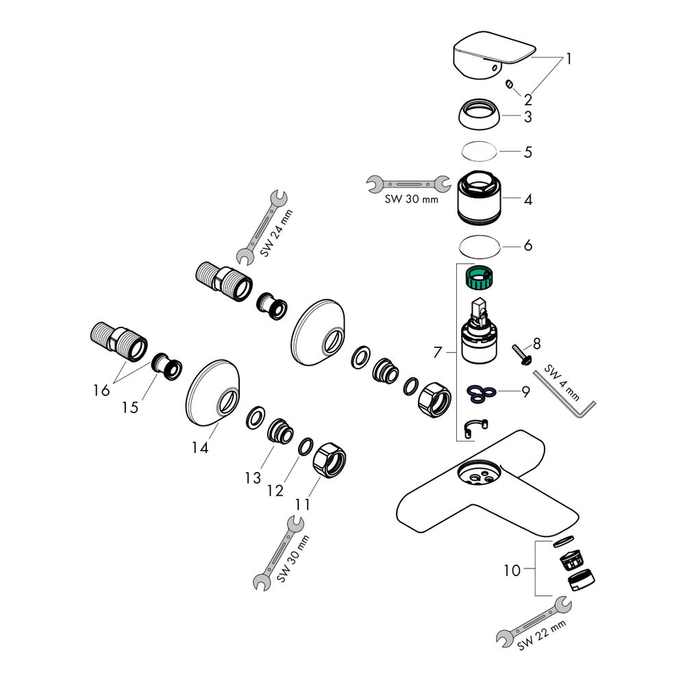 hansgrohe Logis Einhebel-Waschtischmischer Aufputz 5l/min für Wandmontage, Chrom... HANSGROHE-71225000 4011097769981 (Abb. 2)