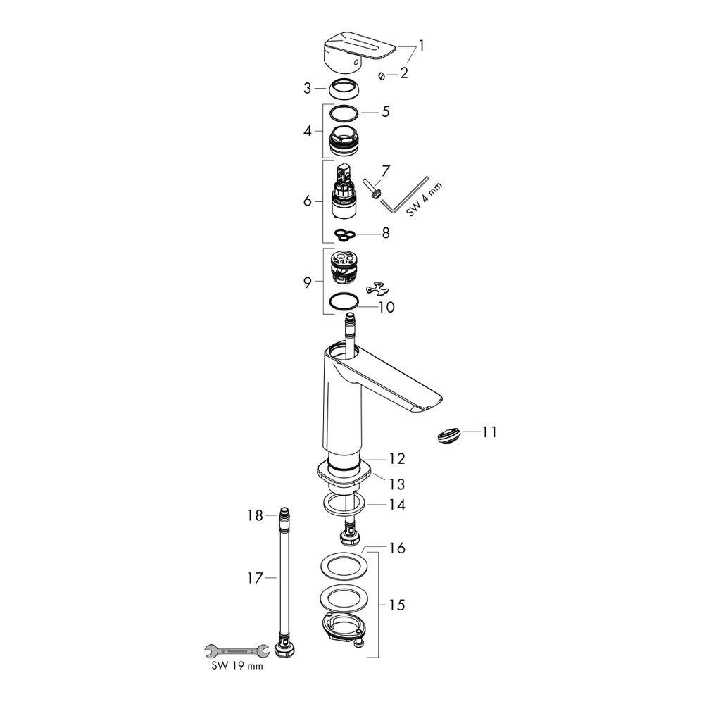hansgrohe Logis Einhebel-Waschtischmischer 240mm 5l/min Fine Chrom ohne Garnitur... HANSGROHE-71258000 4059625356036 (Abb. 2)