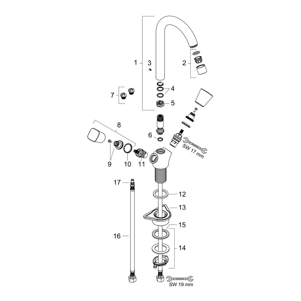 hansgrohe Logis M31 2-Griff Küchenmischer 220mm 1jet, Chrom... HANSGROHE-71280000 4011097741451 (Abb. 2)