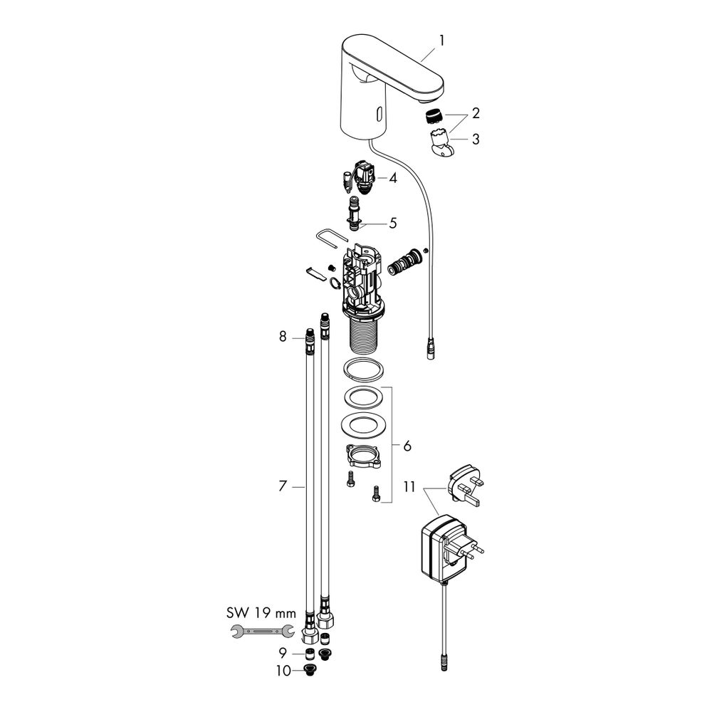 hansgrohe Vernis Blend Elektronik-Waschtischmischer 5l/min mit Temperaturvoreinstel... HANSGROHE-71501000 4059625353370 (Abb. 3)