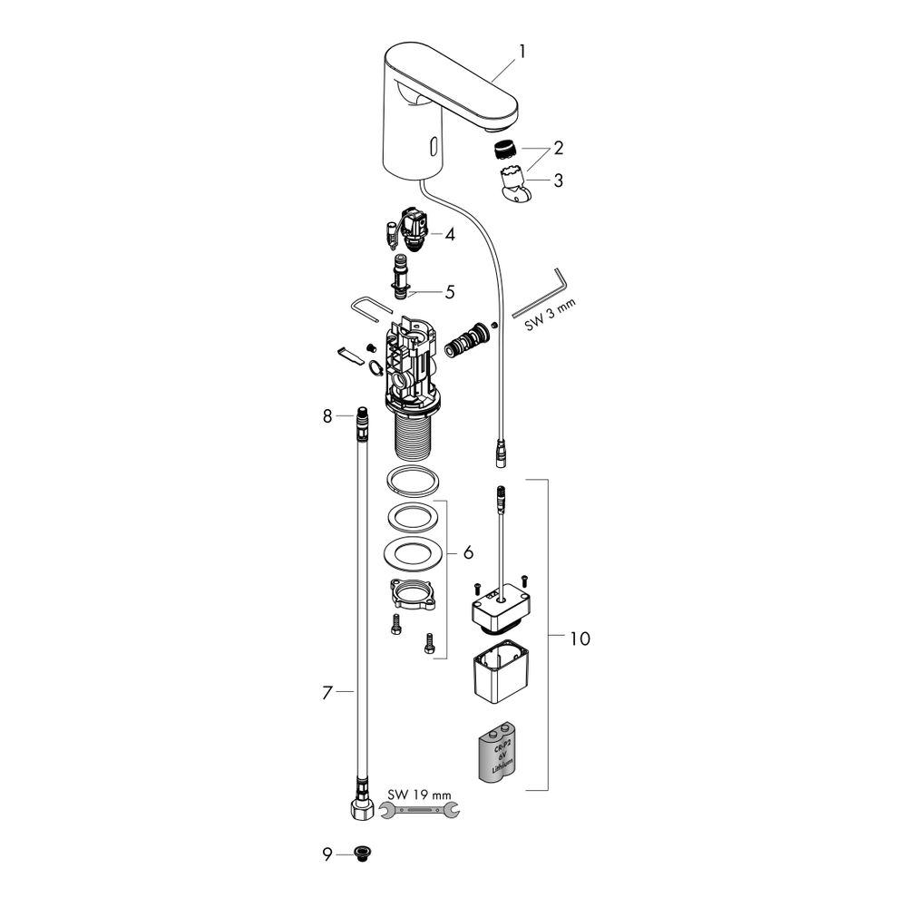 hansgrohe Vernis Blend Elektronik-Waschtischmischer 5l/min für Kaltwasser oder vorg... HANSGROHE-71503000 4059625353356 (Abb. 3)