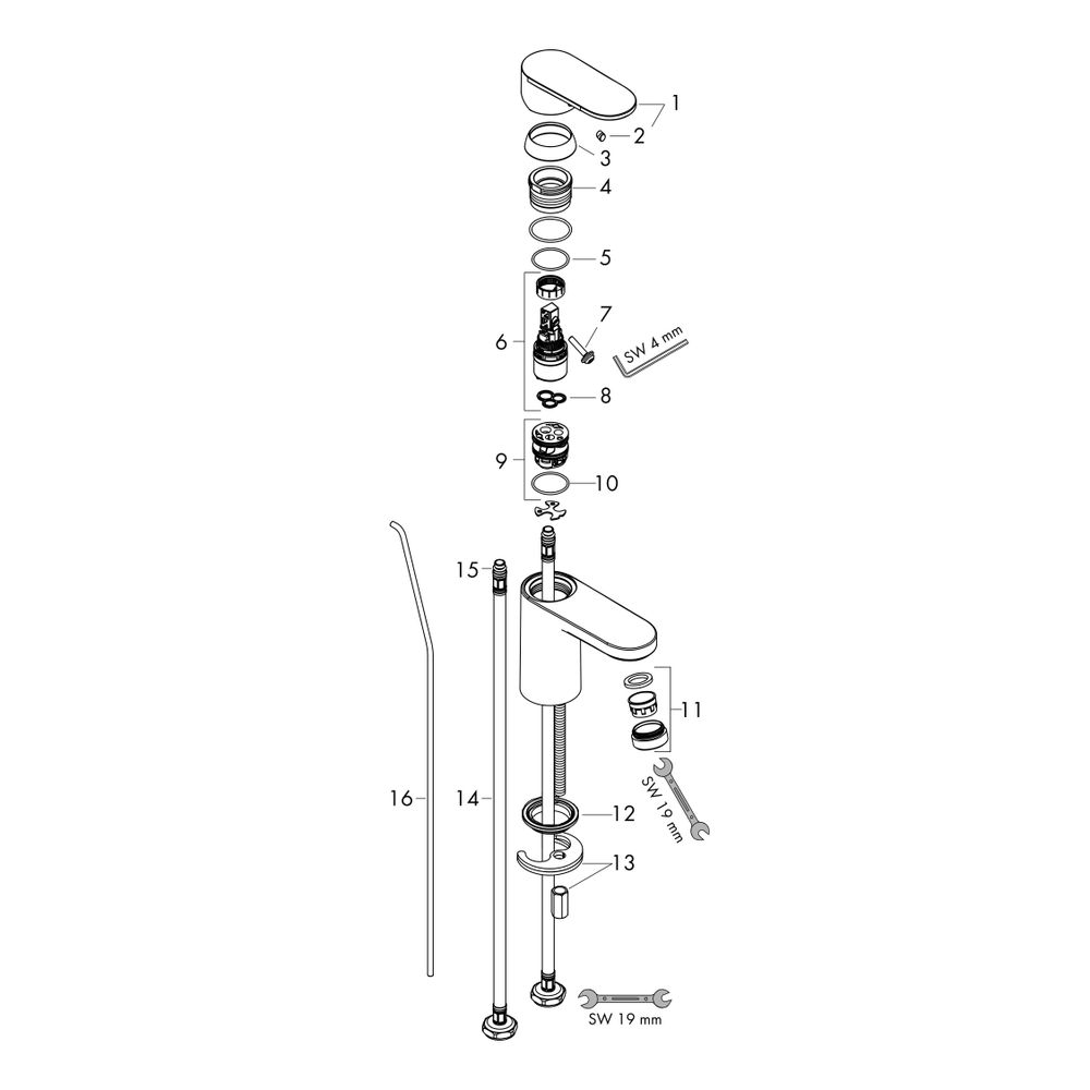hansgrohe Vernis Blend Einhebel-Waschtischmischer 100mm 5l/min mit Metall-Zugstange... HANSGROHE-71559000 4059625316160 (Abb. 3)