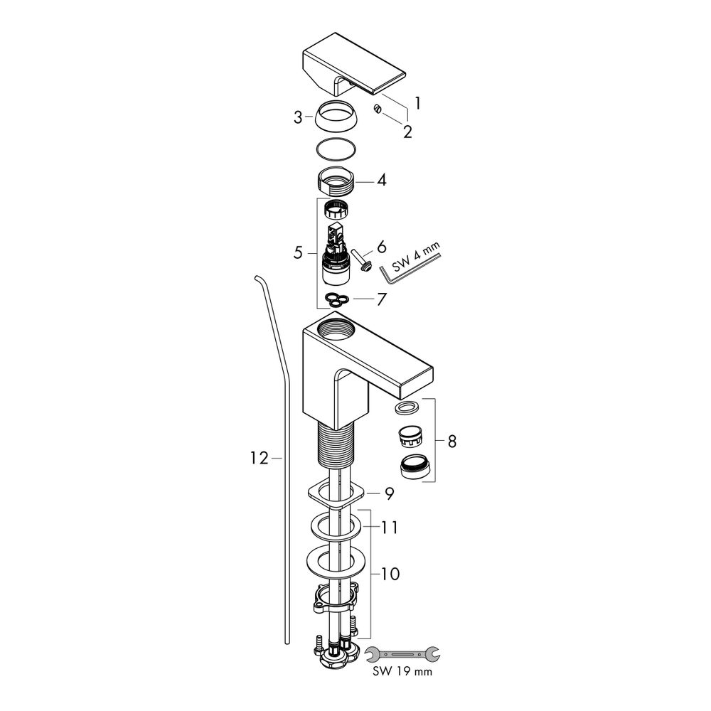 hansgrohe Vernis Shape Einhebel-Waschtischmischer 70mm 5l/min Chrom mit isolierter ... HANSGROHE-71560000 4059625321454 (Abb. 3)