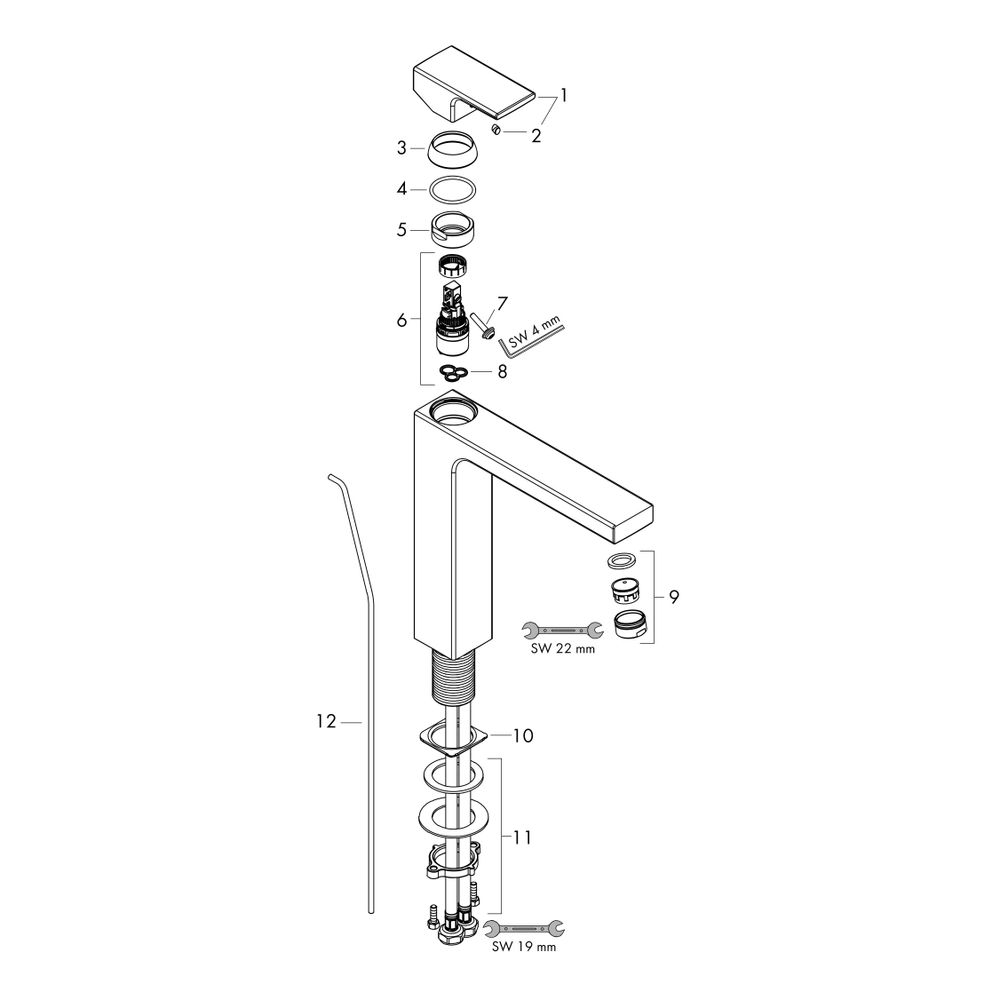 Hansgrohe Vernis Shape Einhebel-Waschtischmischer 190mm, 5l/min, isolierter Wasserf... HANSGROHE-71562000 4059625321430 (Abb. 4)