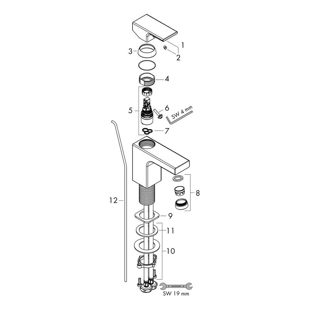 Hansgrohe Vernis Shape Einhebel-Waschtischmischer 100mm, 5l/min, isolierter Wasserf... HANSGROHE-71568000 4059625321416 (Abb. 3)