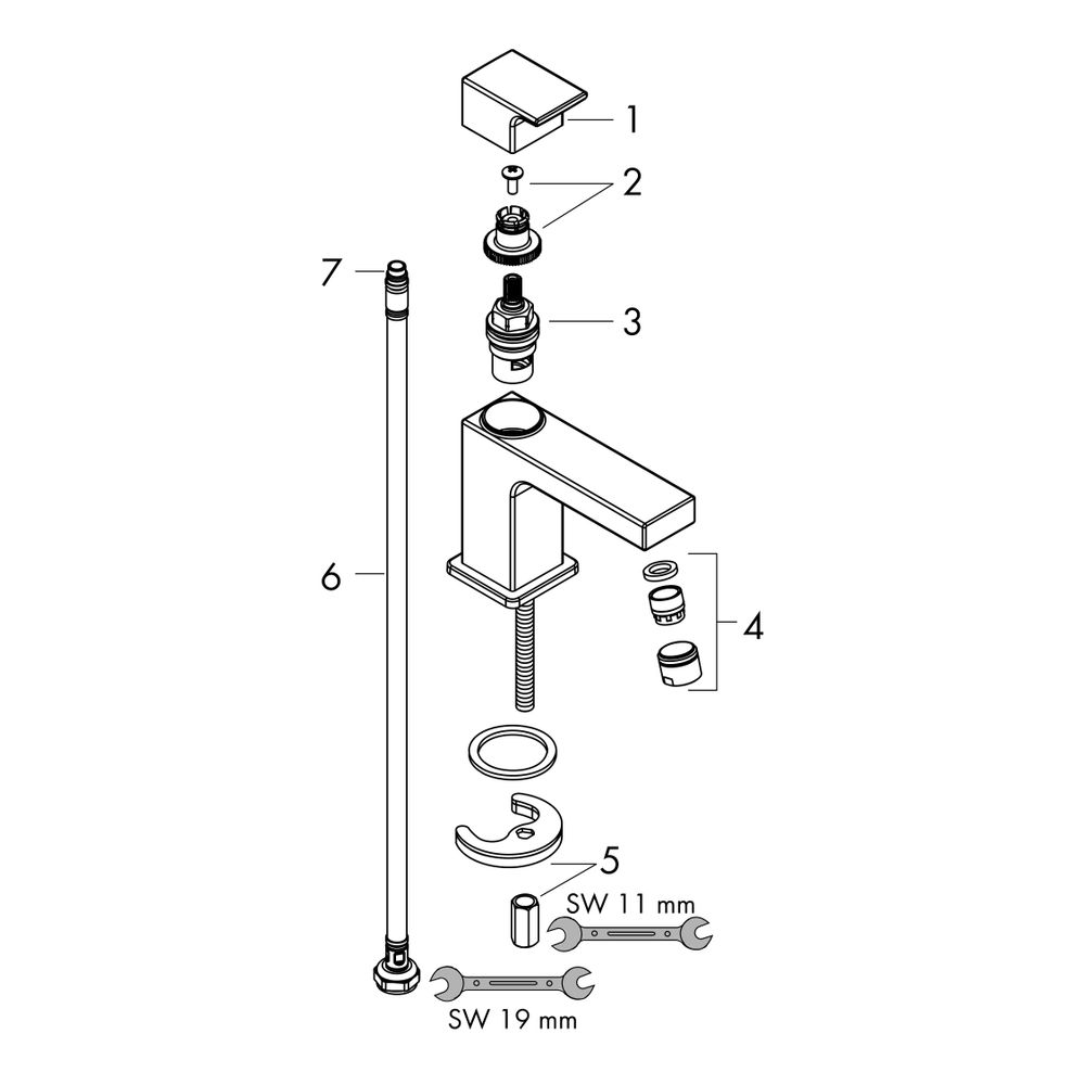 hansgrohe Vernis Shape Standventil 70, Mattschwarz mit Hebelgriff für Kaltwasser od... HANSGROHE-71592670 4059625325810 (Abb. 2)