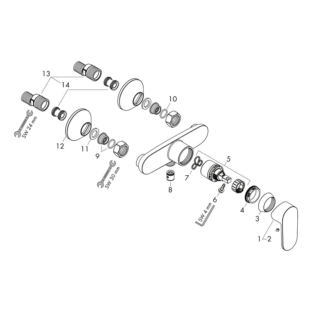 hansgrohe Vernis Blend Einhebel-Brausemischer Aufputz 28l/min, Mattschwarz... HANSGROHE-71640670 4059625325780 (Abb. 2)