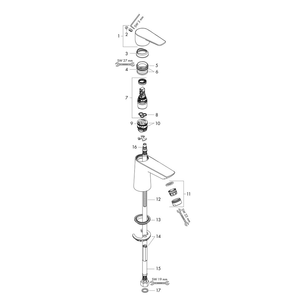 hansgrohe Talis E Standventil 80 mit Hebelgriff für Kaltwasser oder vorgemischtes W... HANSGROHE-71706000 4011097770642 (Abb. 2)