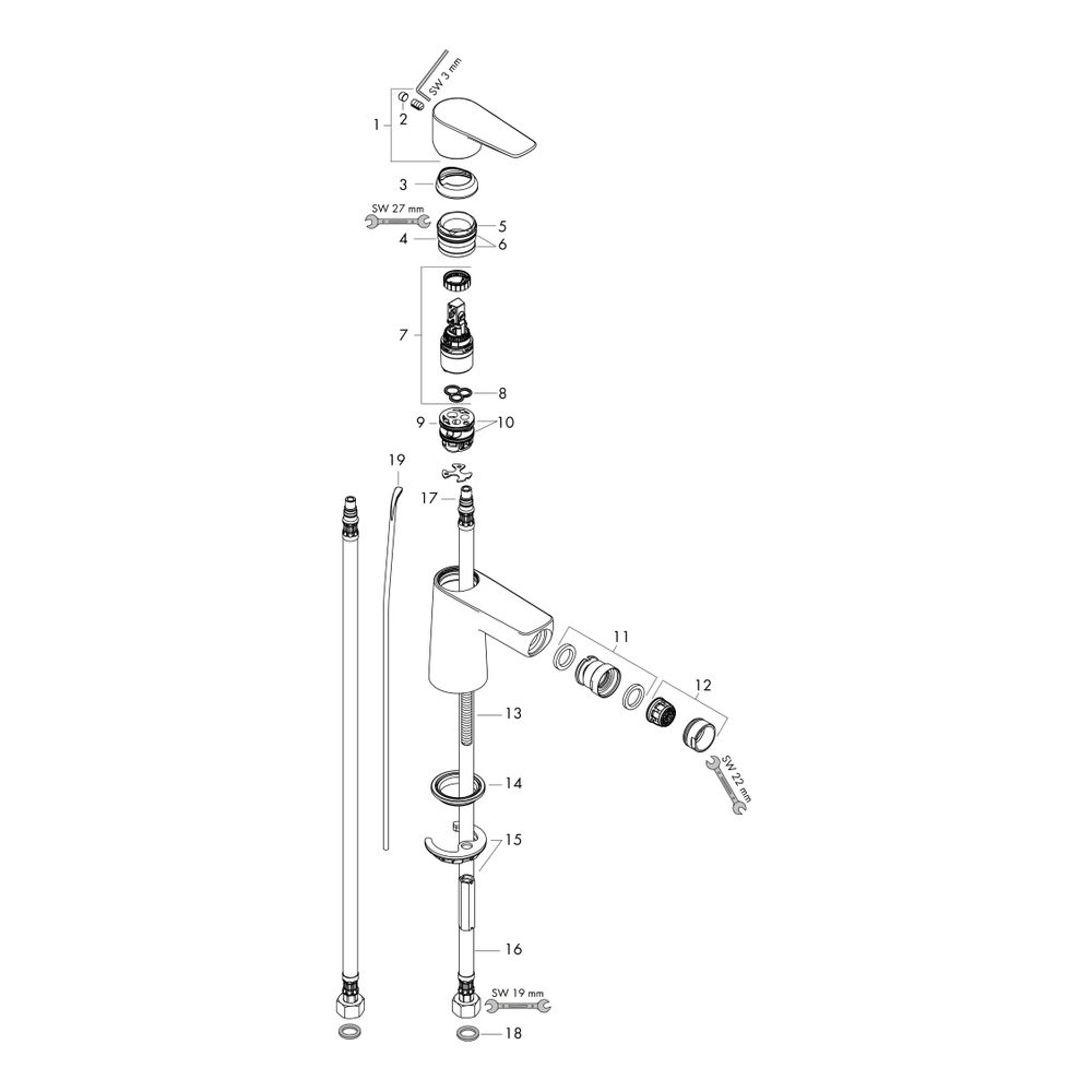 hansgrohe Talis E Einhebel-Bidetmischer 5l/min Chrom mit Zugstangen-Garnitur... HANSGROHE-71720000 4011097770819 (Abb. 2)