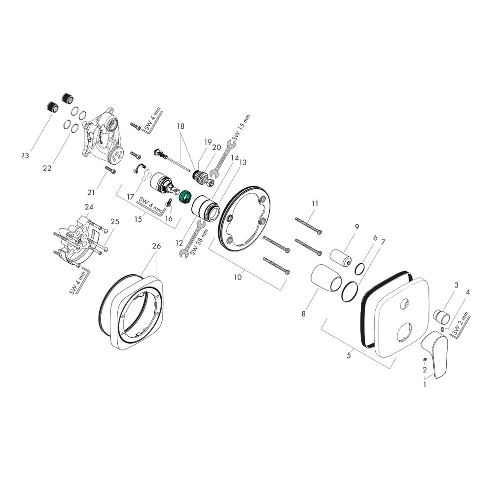 hansgrohe Talis E Einhebel-Wannenmischer Unterputz 29l/min Chrom für iBox universal... HANSGROHE-71745000 4011097770840 (Abb. 2)