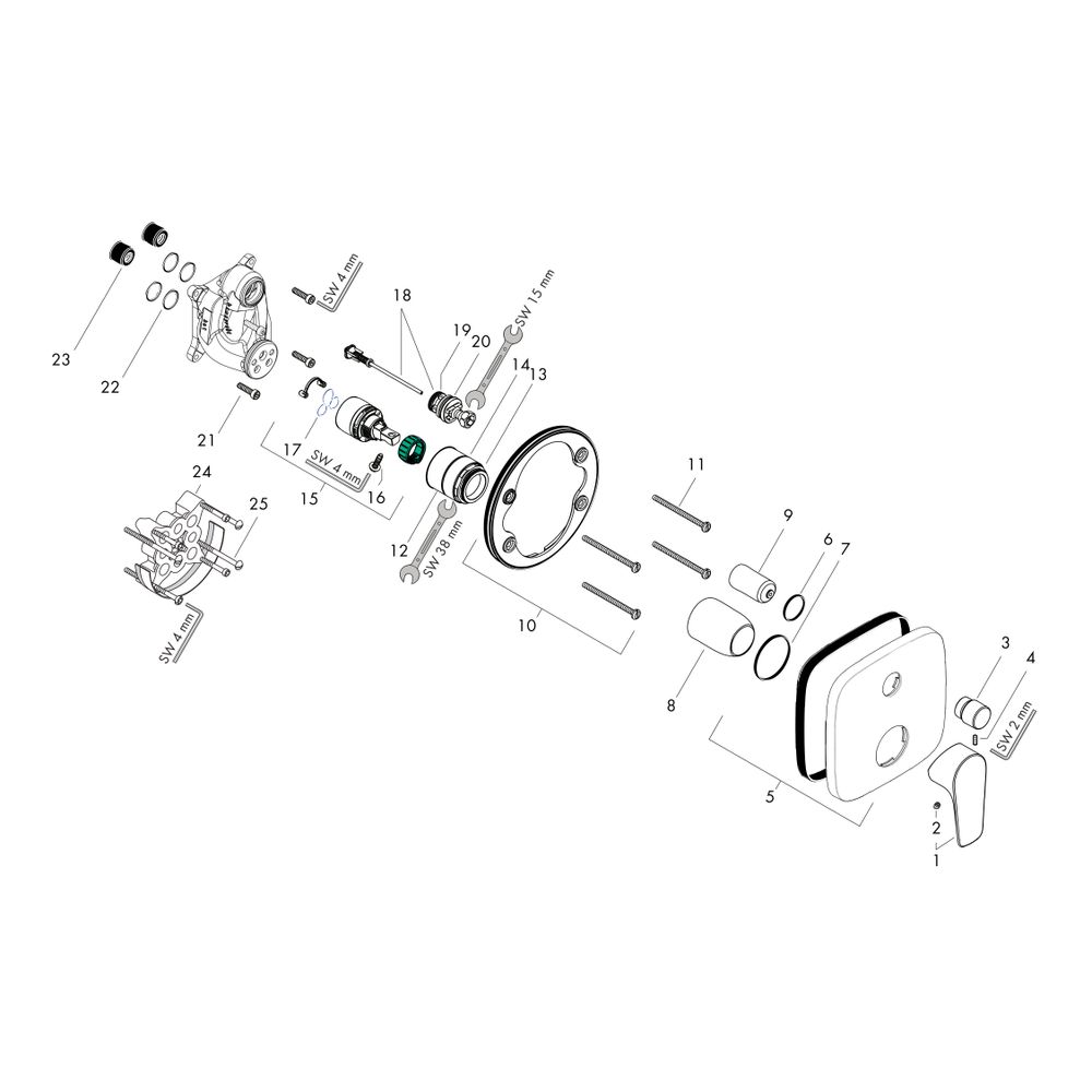 hansgrohe Talis E Einhebel-Wannenmischer Unterputz 29l/min Bronze gebürstet für iBo... HANSGROHE-71745140 4059625232279 (Abb. 2)