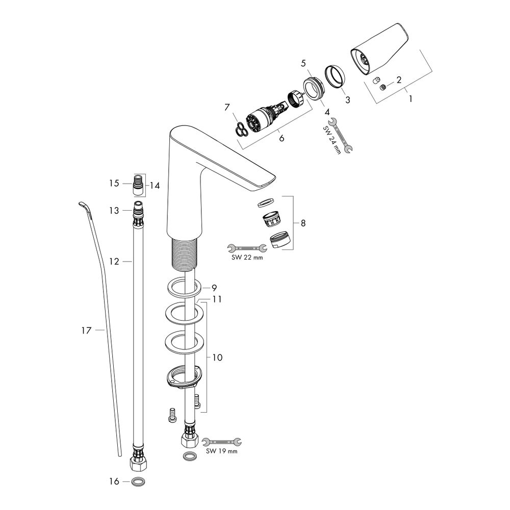 Hansgrohe Talis E Einhebel-Waschtischmischer 150mm, 5l/min, Zugstangen-Ablaufgarnit... HANSGROHE-71754000 4011097782355 (Abb. 3)
