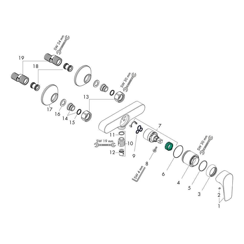 hansgrohe Talis E Einhebel-Brausemischer Aufputz 22l/min, Chrom... HANSGROHE-71760000 4011097770918 (Abb. 2)