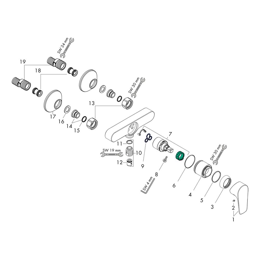 hansgrohe Talis E Einhebel-Brausemischer Aufputz 22l/min, Mattschwarz... HANSGROHE-71760670 4059625232392 (Abb. 2)