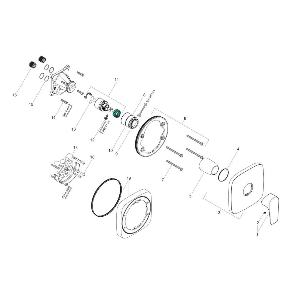 hansgrohe Talis E Einhebel-Brausemischer Unterputz 29,3l/min Chrom für iBox univers... HANSGROHE-71765000 4011097778327 (Abb. 2)