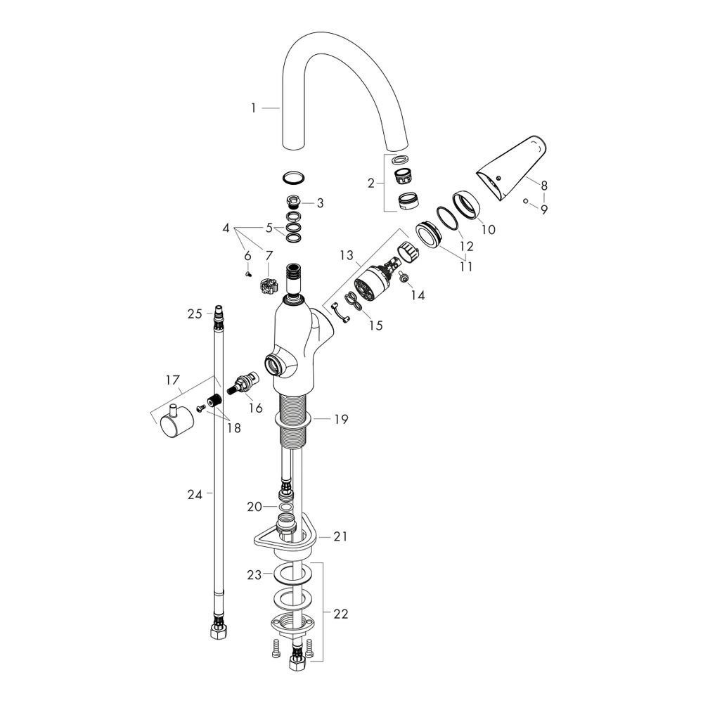 hansgrohe Focus M42 Einhebel-Küchenmischer 220mm 10l/min Geräteabsperrventil, 1jet,... HANSGROHE-71803000 4059625085066 (Abb. 2)