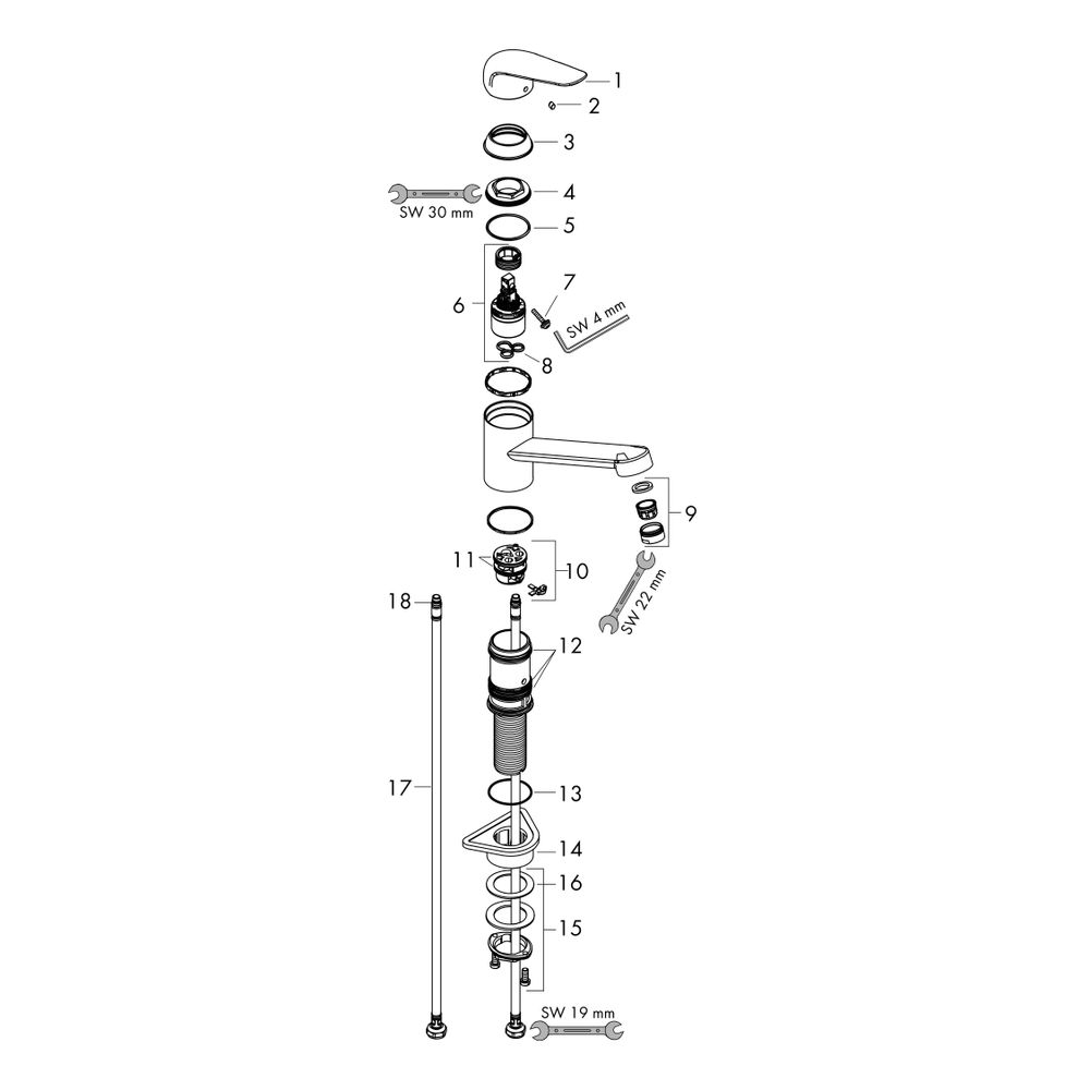 hansgrohe Focus M42 Einhebel-Küchenmischer 100mm 12l/min 1jet, Chrom... HANSGROHE-71808000 4059625085004 (Abb. 3)