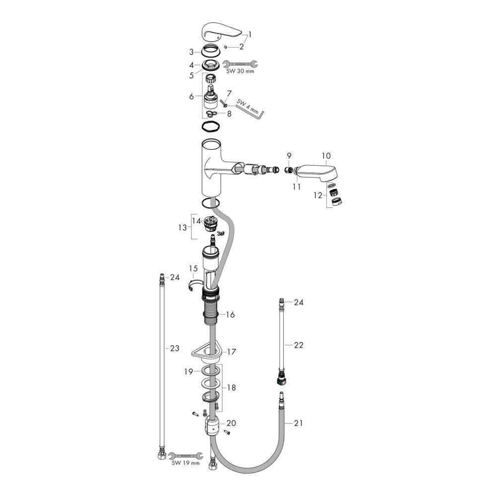 hansgrohe Focus M42 Einhebel-Küchenmischer 150mm 8l/min Ausziehauslauf, 1jet, Edels... HANSGROHE-71814800 4059625098363 (Abb. 3)