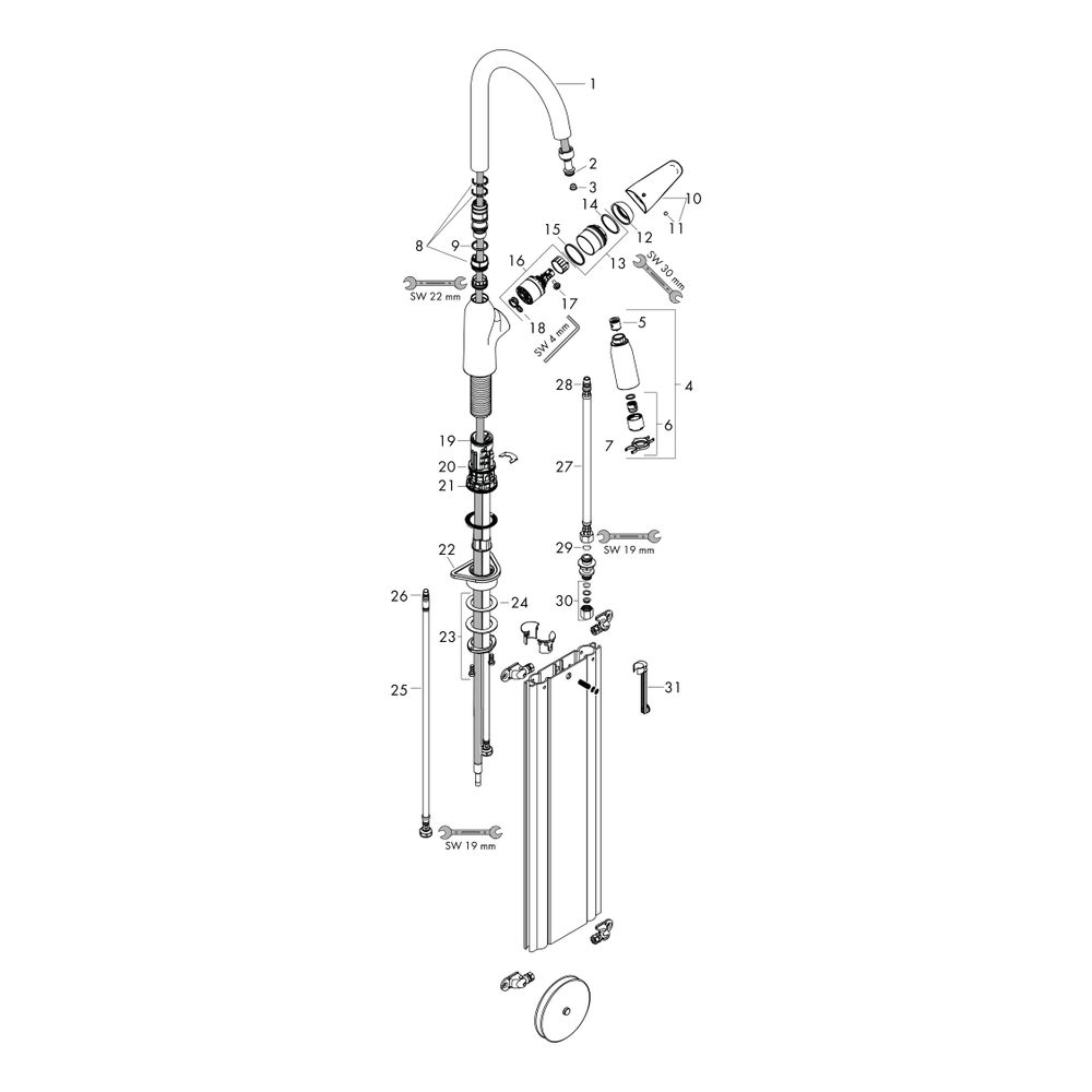 hansgrohe Focus M42 Einhebel-Küchenmischer 180mm 9l/min 2jet, sBox, Chrom, Ausziehb... HANSGROHE-71821000 4059625098394 (Abb. 4)
