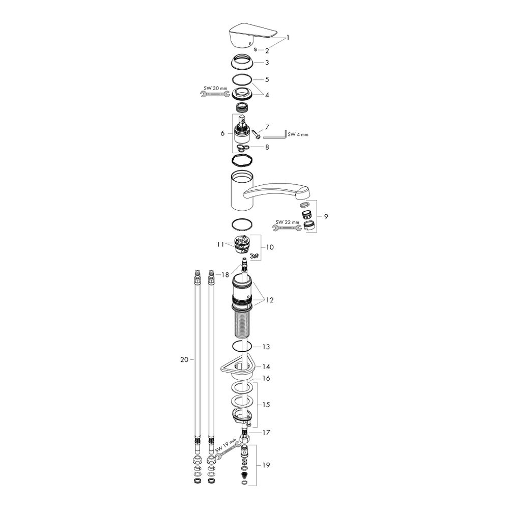 hansgrohe Logis M31 Einhebel-Küchenmischer 120mm Niederdruck/offene Warmwasserberei... HANSGROHE-71831000 4011097766461 (Abb. 3)