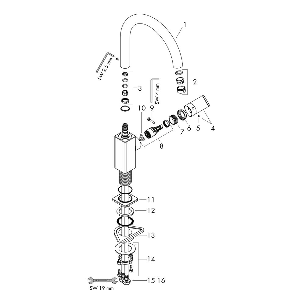 hansgrohe Vernis Shape M35, Einhebel-Küchenmischer 210mm 11,1l/min 1jet, Chrom... HANSGROHE-71871000 4059625321355 (Abb. 2)