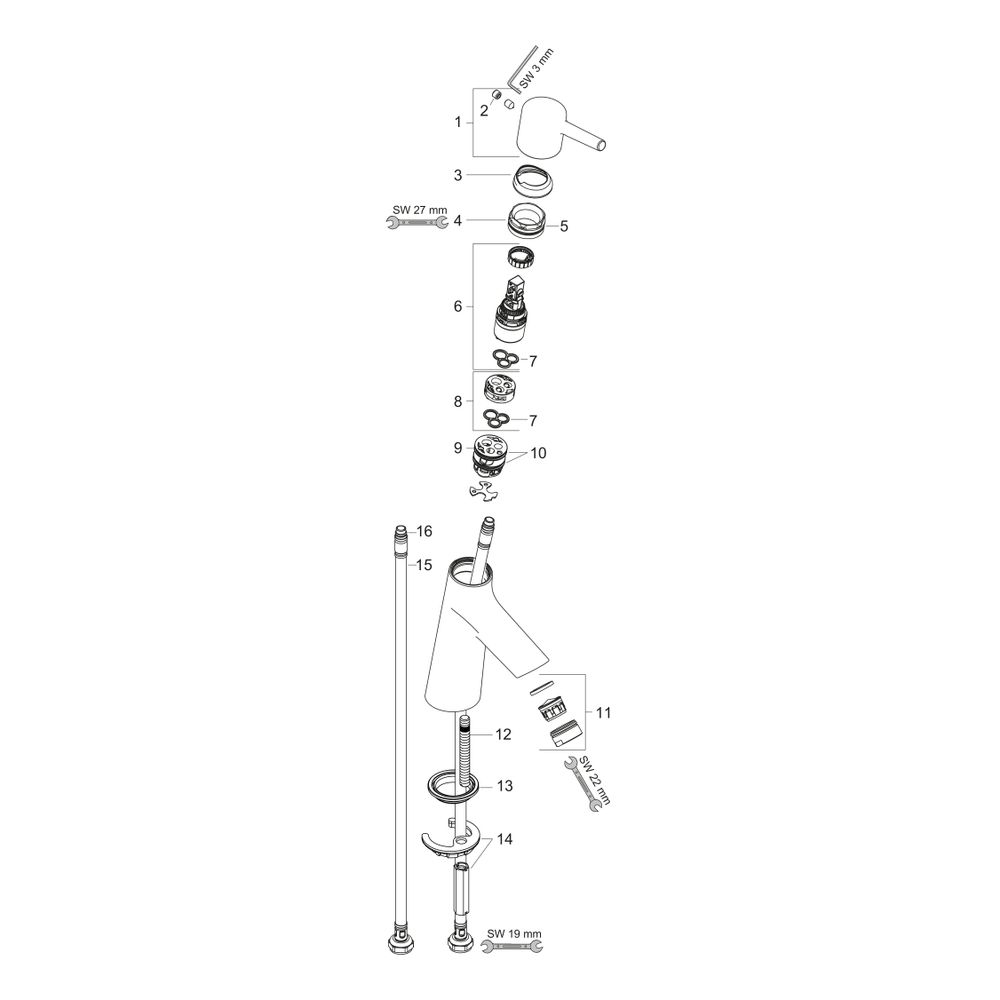 hansgrohe Talis S Einhebel-Waschtischmischer 80mm 5l/min mit Push-Open Garnitur, Ch... HANSGROHE-72011000 4011097770116 (Abb. 5)