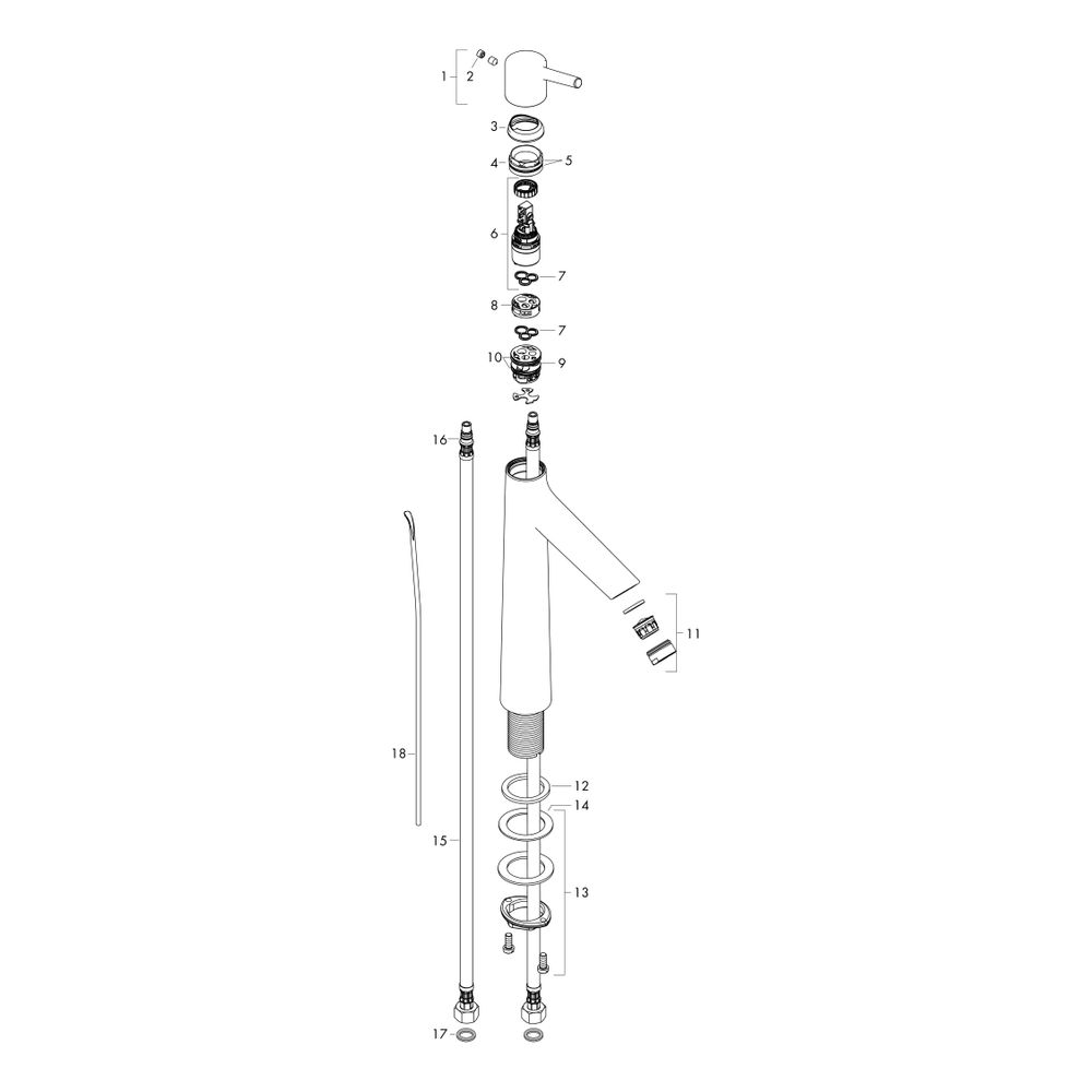 hansgrohe Talis S Einhebel-Waschtischmischer 190mm 5l/min mit Zugstangen-Garnitur, ... HANSGROHE-72031000 4011097770246 (Abb. 3)