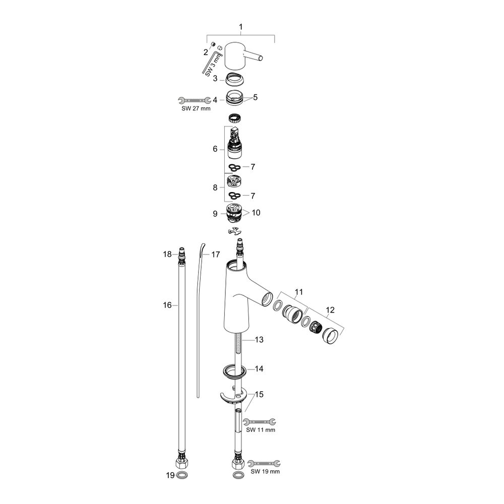 hansgrohe Talis S Einhebel-Bidetmischer mit Zugstangen-Garnitur, Chrom... HANSGROHE-72200000 4011097770260 (Abb. 2)