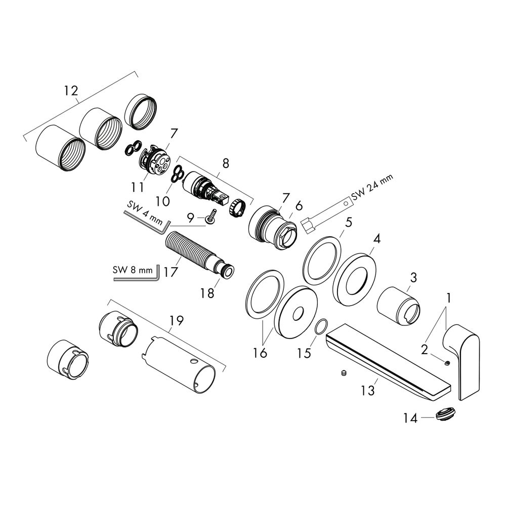 hansgrohe Rebris E Einhebel-Waschtischmischer Unterputz 5l/min Chrom für Wandmontag... HANSGROHE-72568000 4059625412442 (Abb. 2)