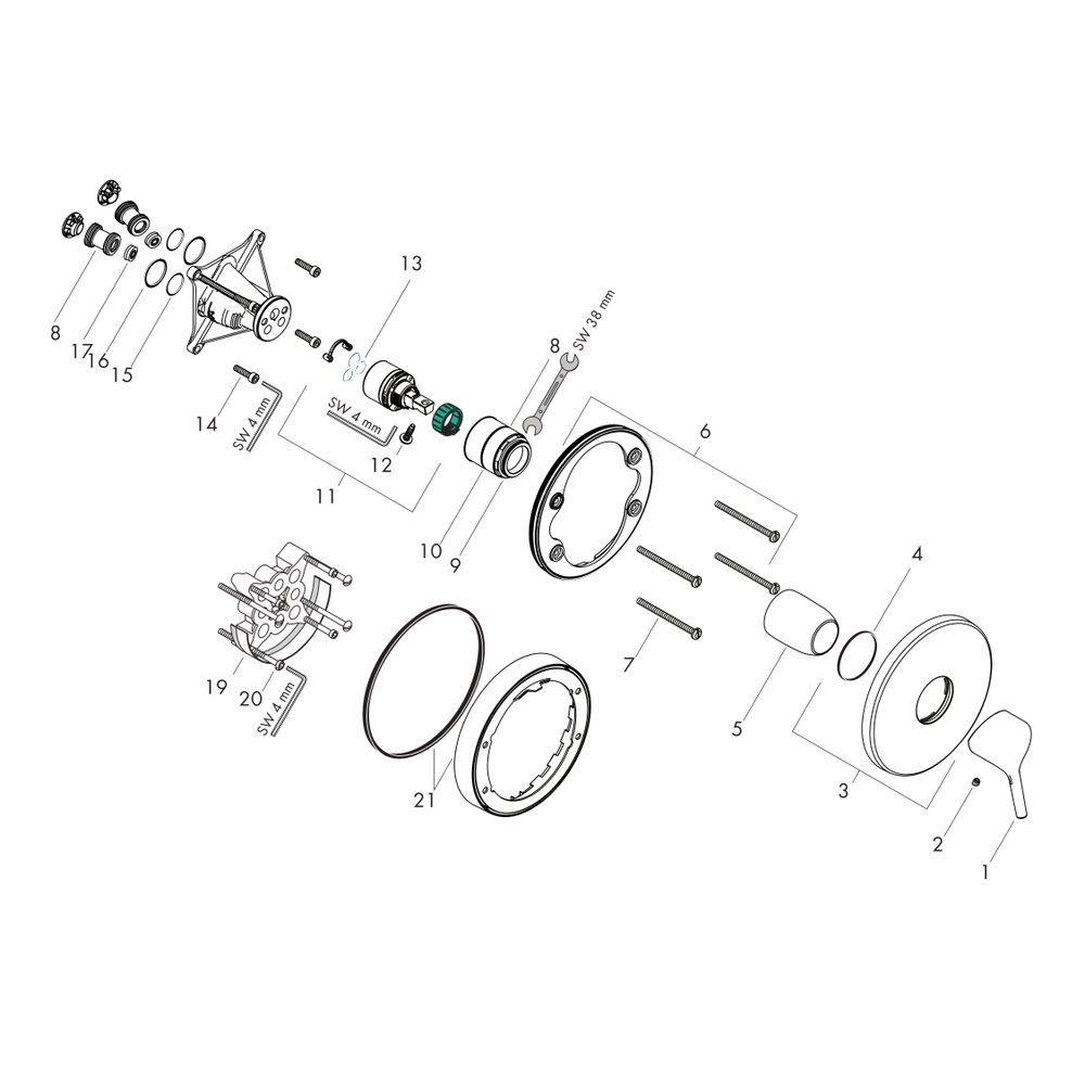 hansgrohe Talis S Brausenmischer Unterputz 29,3l/min Fertigset, Chrom... HANSGROHE-72605000 4011097770444 (Abb. 2)