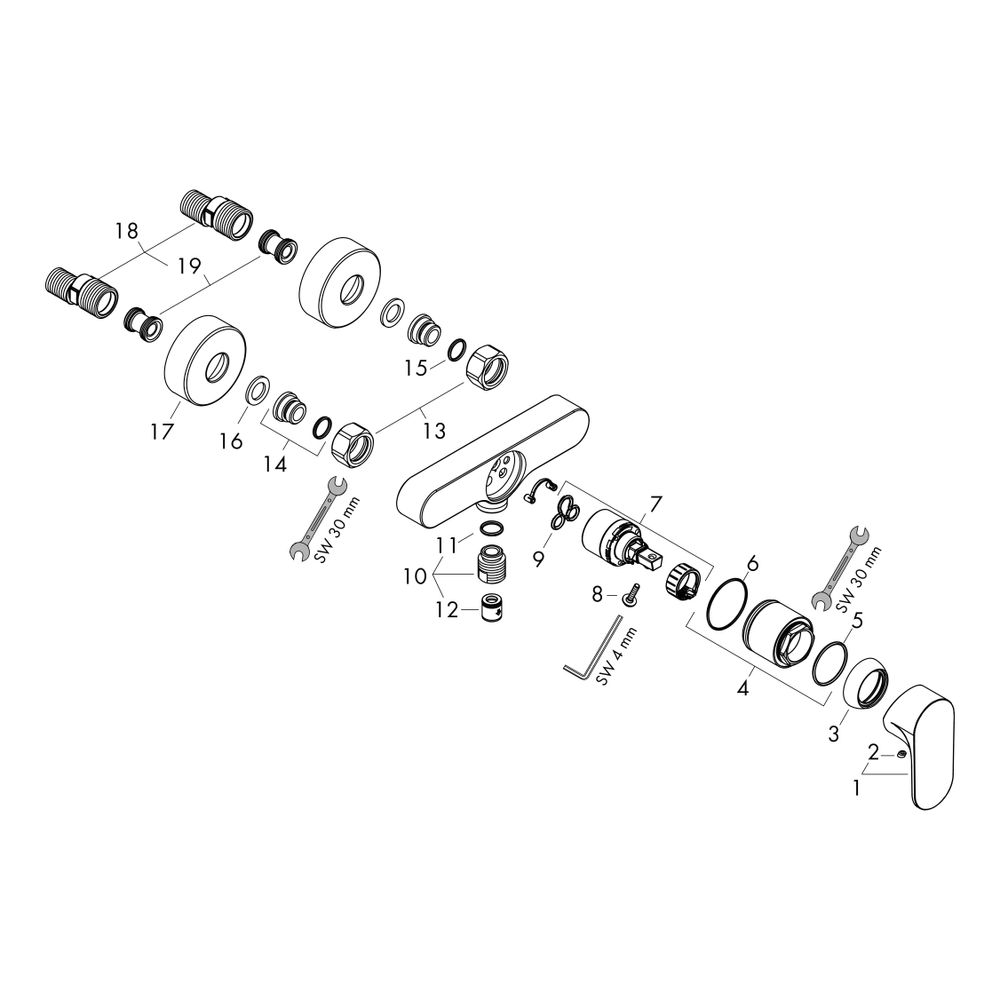 hansgrohe Rebris S Einhebel-Brausemischer Aufputz 14,9l/min, Chrom... HANSGROHE-72640000 4059625401859 (Abb. 4)