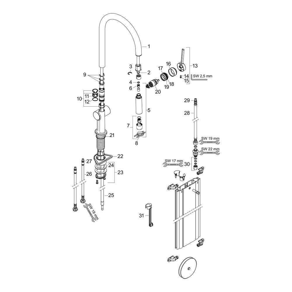 hansgrohe Talis M54, Einhebel-Küchenmischer 210mm 7l/min sBox, Chrom, 2jet Ausziehb... HANSGROHE-72801000 4059625255421 (Abb. 2)