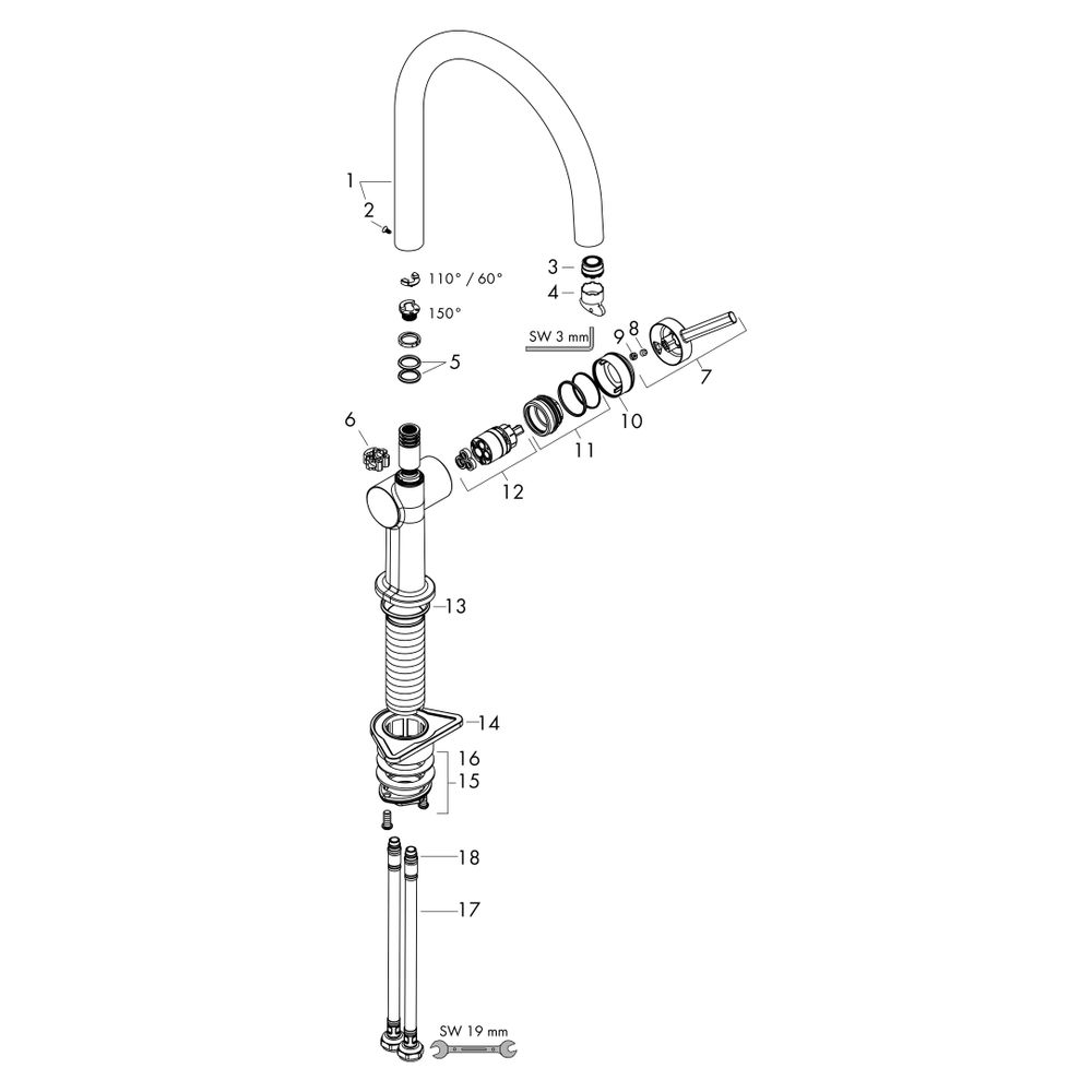 Hansgrohe Talis M54mm, Einhebel-Küchenmischer 220mm, 9l/min, ComfortZone 220, 1jet,... HANSGROHE-72804340 4059625795606 (Abb. 4)