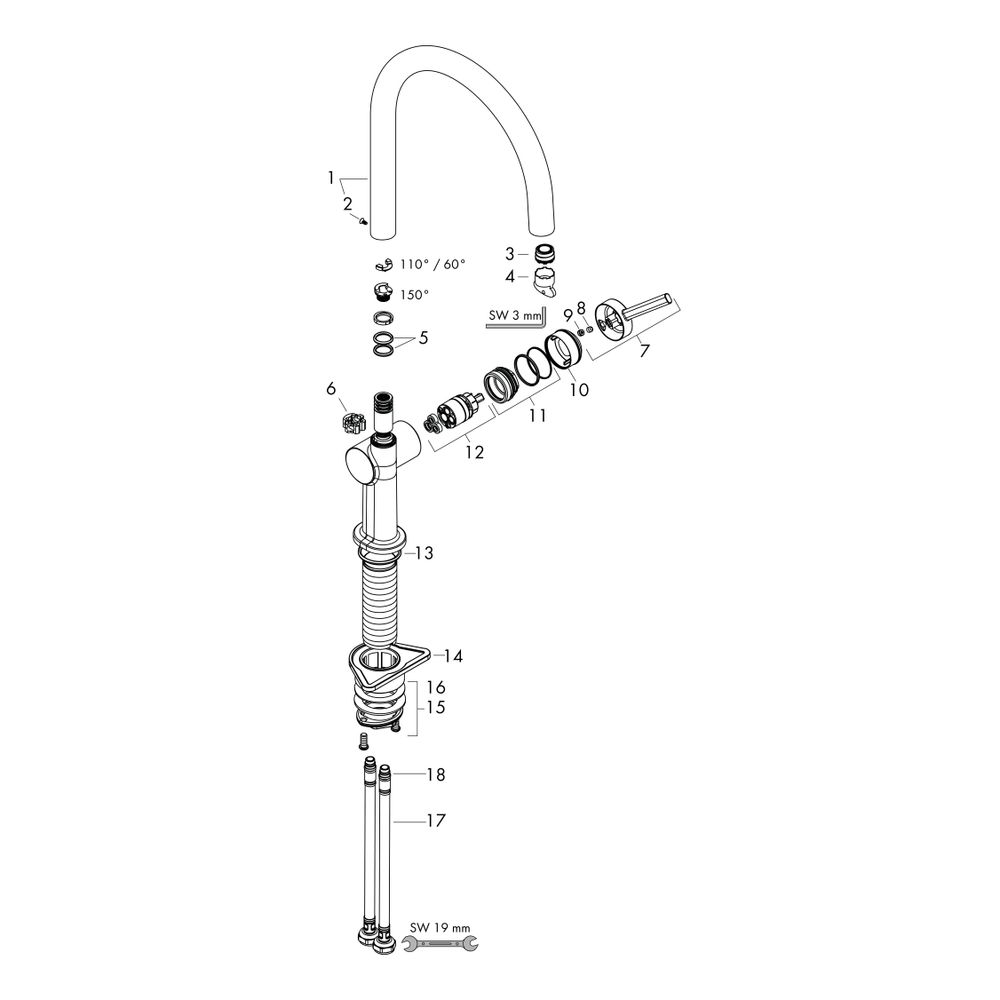 hansgrohe Talis M54, Einhebel-Küchenmischer 220mm 9l/min 1jet, Edelstahl Finish... HANSGROHE-72804800 4059625255315 (Abb. 2)