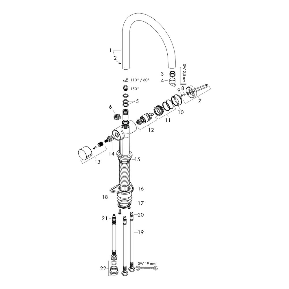 hansgrohe Talis M54, Einhebel-Küchenmischer 220mm 9l/min Mattschwarz, 1jet Geräteab... HANSGROHE-72805670 4059625277775 (Abb. 2)