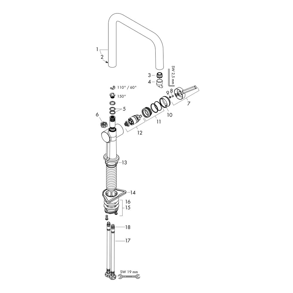 hansgrohe Talis M54 U, Einhebel-Küchenmischer 220mm 9l/min 1jet, Edelstahl Finish... HANSGROHE-72806800 4059625255285 (Abb. 2)