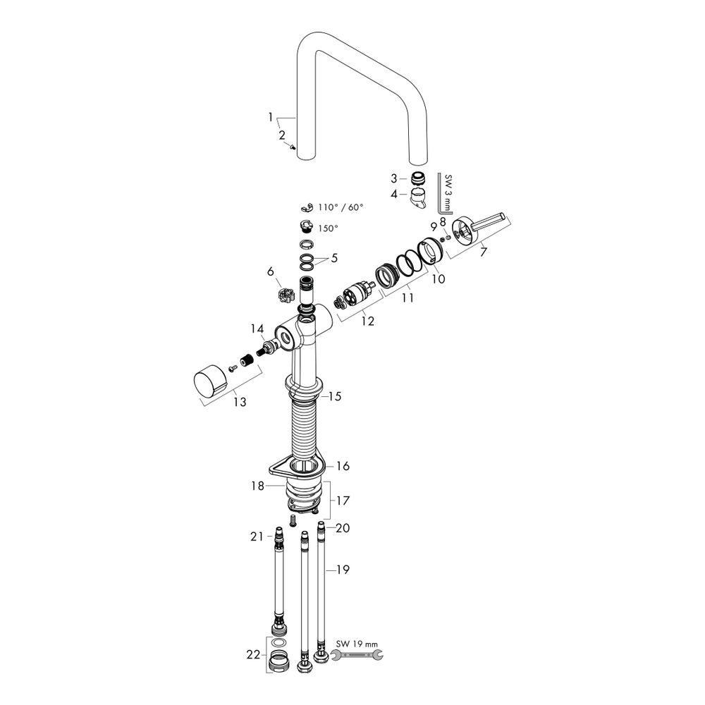 hansgrohe Talis M54 U, Einhebel-Küchenmischer 220mm 8l/min Mattschwarz, 1jet Geräte... HANSGROHE-72807670 4059625277867 (Abb. 2)