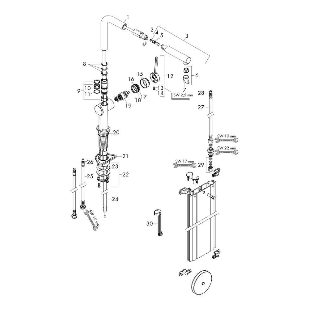 Hansgrohe Talis M54mm, Einhebel-Küchenmischer 270mm, 7l/min, Ausziehauslauf, 1jet, ... HANSGROHE-72809670 4059625255230 (Abb. 3)