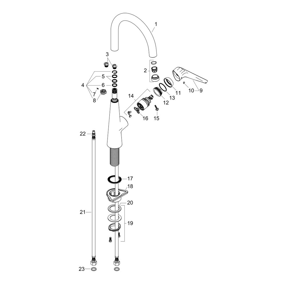 hansgrohe Talis M51, Einhebel-Küchenmischer 260mm 10l/min 1jet, Chrom... HANSGROHE-72810000 4011097772455 (Abb. 2)